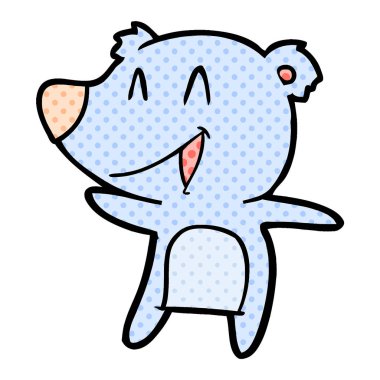  ayı karikatür gülen vektör çizim