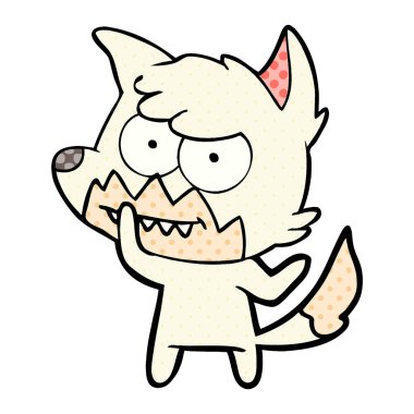 vektör çizim karikatür sırıtan Fox