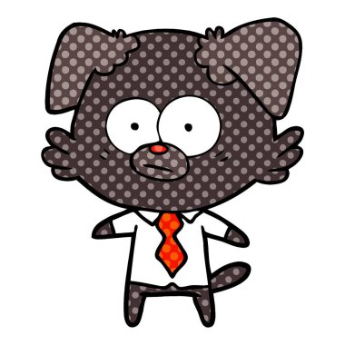 vektör çizim gergin köpek çizgi film