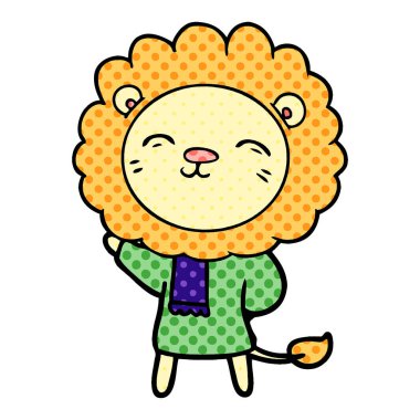 Çizgi film aslanının vektör çizimi