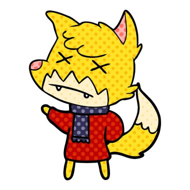 Çizgi film tilkisinin vektör çizimi