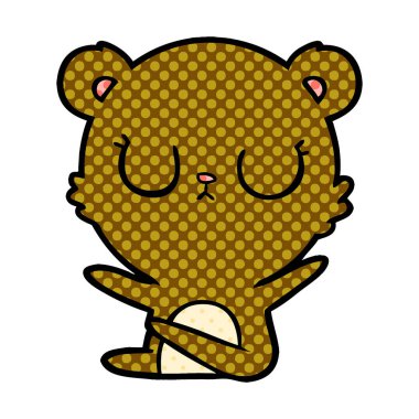 huzurlu karikatür ayı vektör çizim