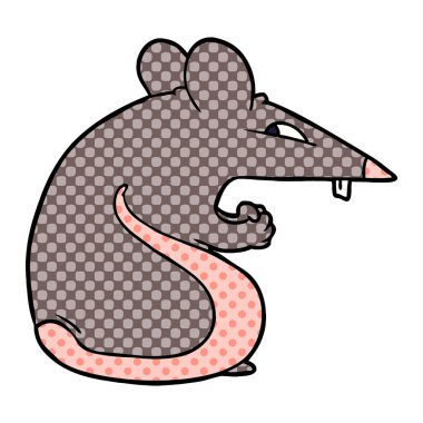 vektör çizim karikatür sinsi fare