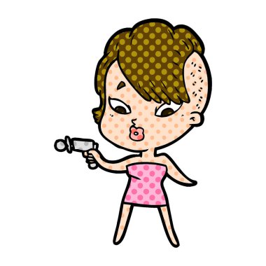 vektör çizim karikatür sürpriz kız