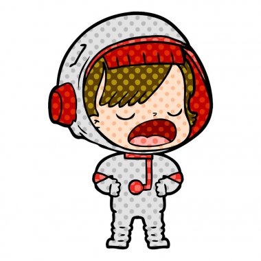  astronot konuşuyor karikatür vektör çizim