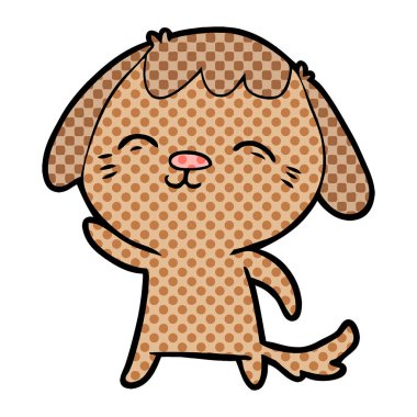 vektör çizim mutlu karikatür köpek