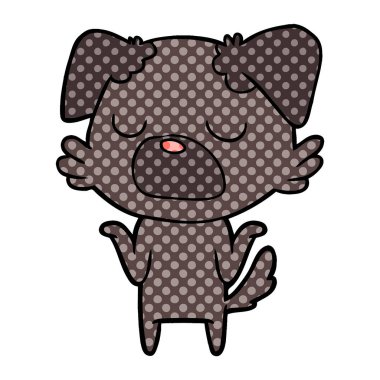 omuzlarında shrugging karikatür köpek