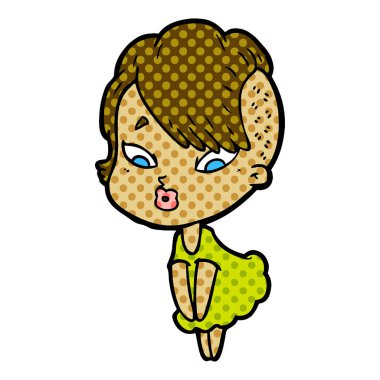 vektör çizim karikatür sürpriz kız