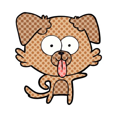 yapışkanlık dışarı dil ile karikatür köpek