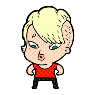 vektör çizim karikatür sürpriz kız