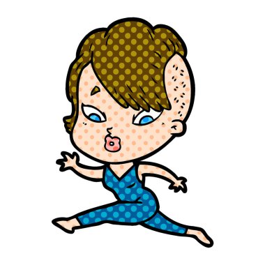 vektör çizim karikatür sürpriz kız