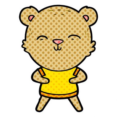 mutlu karikatür ayı vektör çizim