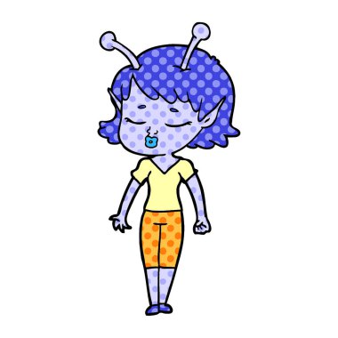 sevimli uzaylı kız çizgi film