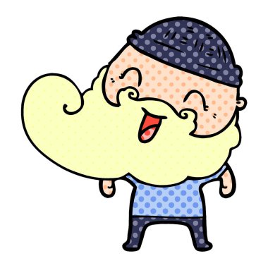 mutlu sakallı adam vektör çizim