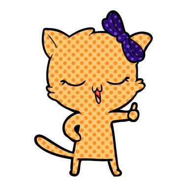 kafa yay ile karikatür kedi