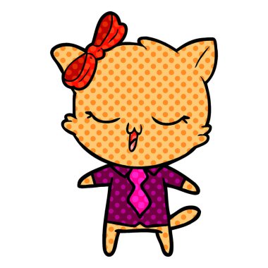 kafa yay ile karikatür kedi