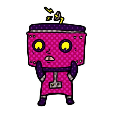 Çizgi film robotunun vektör çizimi