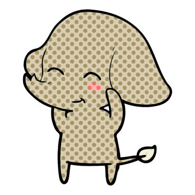 vektör çizim sevimli çizgi fil