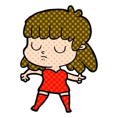 vektör çizim karikatür kayıtsız kadın