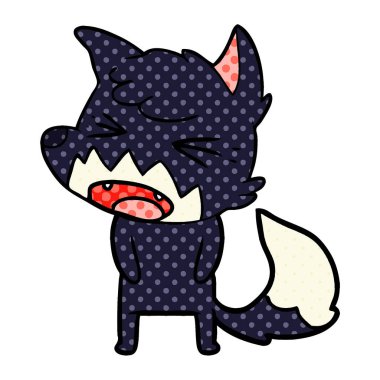 kızgın çizgi film fox vektör çizim