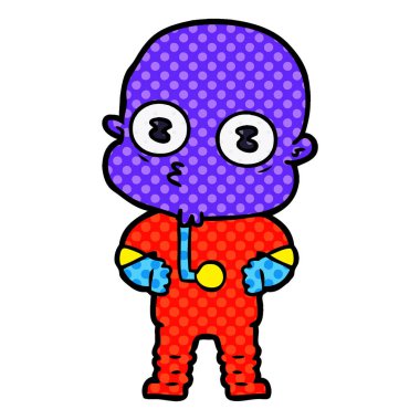 çizgi film garip kel uzay adamı