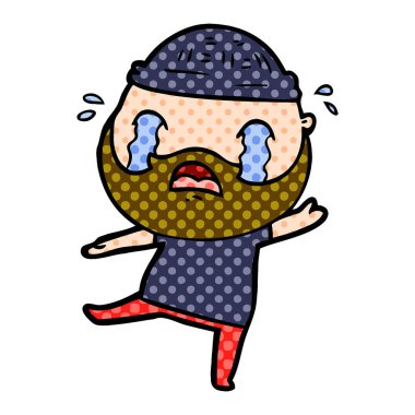 sakallı adam ağlıyor çizgi film