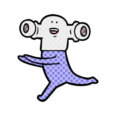 Dostu karikatür yabancı çalışan