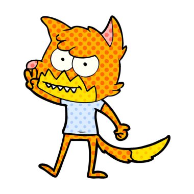 vektör çizim karikatür sırıtan Fox