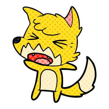 kızgın çizgi film fox vektör çizim