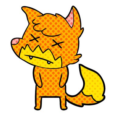 Çizgi film tilkisinin vektör çizimi