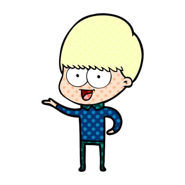 mutlu çizgi film çocuk vektör çizim