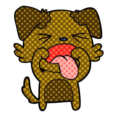 vektör çizim karikatür köpek bıkkın