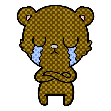 vektör çizim karikatür ayı ağlama