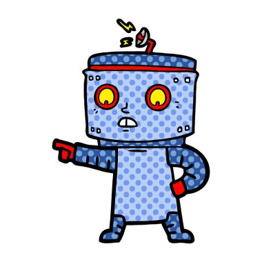 vektör çizim karikatür robot işaret