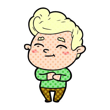 mutlu çizgi film adam vektör çizim