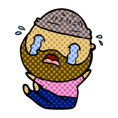 sakallı adam ağlıyor çizgi film