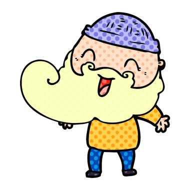 mutlu sakallı adam vektör çizim