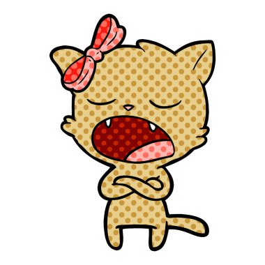 vektör çizim rahatsız karikatür kedi