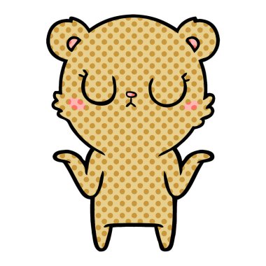 huzurlu karikatür ayı vektör çizim