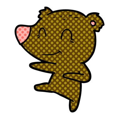 dans eden ayı karikatür gülümseyen