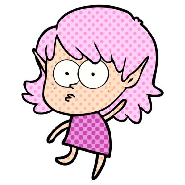 çizgi film elf kızı bakıyordu