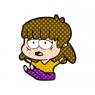 vektör çizim karikatür yorgun kadın