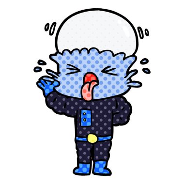 tiksinti çizgi film uzaylı vektör çizim