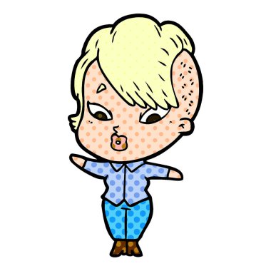 vektör çizim karikatür sürpriz kız