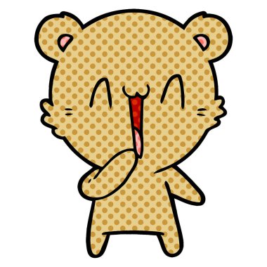 vektör çizim mutlu ayı çizgi film