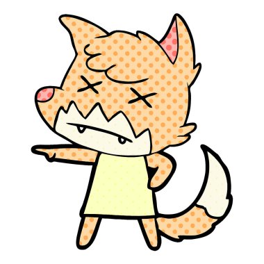 Çizgi film tilkisinin vektör çizimi