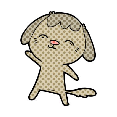 vektör çizim mutlu karikatür köpek