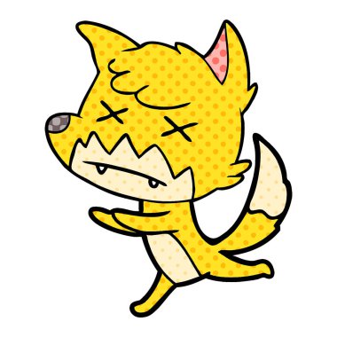 Çizgi film tilkisinin vektör çizimi