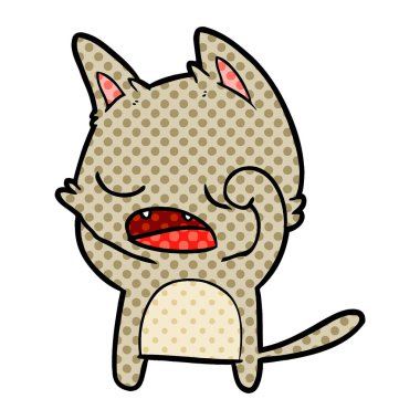  kedi karikatür konuşma vektör çizim