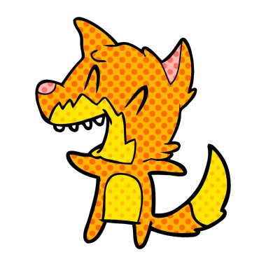 Tilki çizgi film gülen vektör çizim